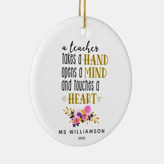Aangepaste versiering voor lerarenwaardering Typog Keramisch Ornament (Rechts)