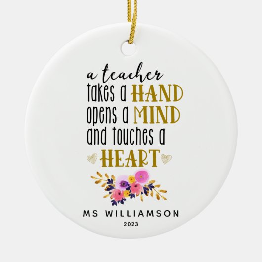 Aangepaste versiering voor lerarenwaardering Typog Keramisch Ornament (Voorkant)
