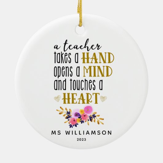 Aangepaste versiering voor lerarenwaardering Typog Keramisch Ornament (Achterkant)