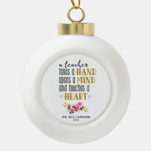 Aangepaste versiering voor lerarenwaardering Typog Keramische Bal Ornament