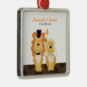 Aangepaste versiering voor Lion Wedding Couple Metalen Ornament (Rechts)