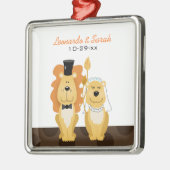Aangepaste versiering voor Lion Wedding Couple Metalen Ornament (Links)