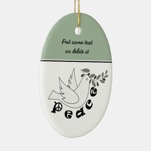 Aangepaste versiering voor vrede keramisch ornament (Rechts)