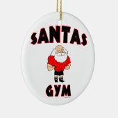 Aangepaste versieringen Santas Gym Keramisch Ornament (Rechts)