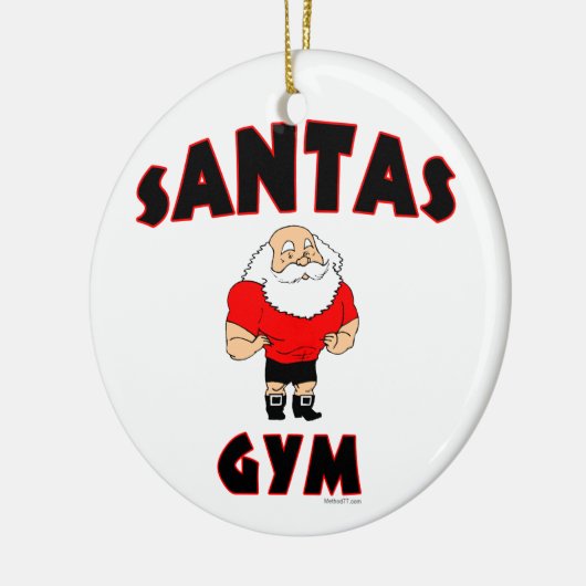 Aangepaste versieringen Santas Gym Keramisch Ornament (Links)