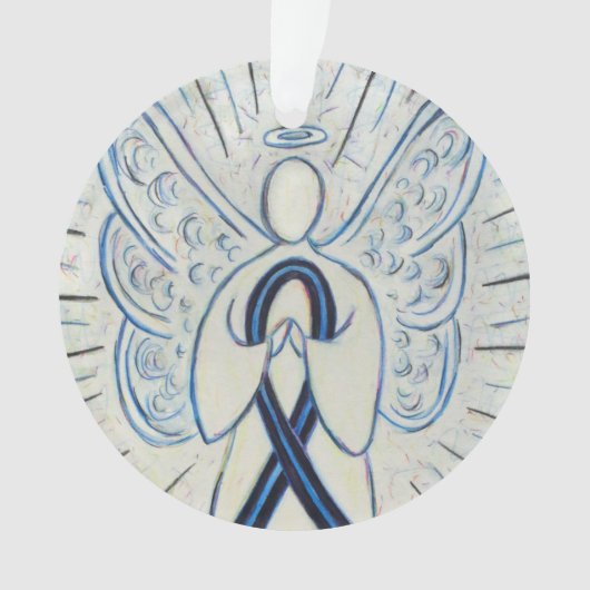 Aangepaste versieringen voor blauw en zwart bewust ornament (voorkant)