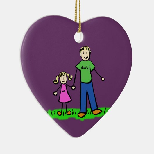 Aangepaste versieringen voor vaders en dochterfami keramisch ornament (Rechts)