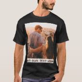 Aangepaste verticale foto en tekst t-shirt (Voorkant)