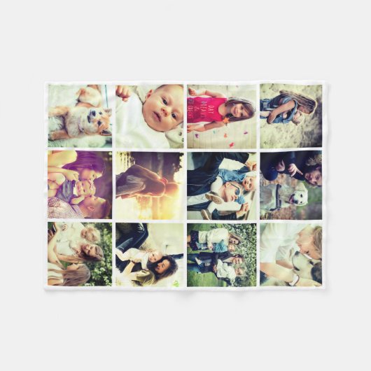 Aangepaste verticale fotocollage fleece deken (Voorkant (Horizontaal))