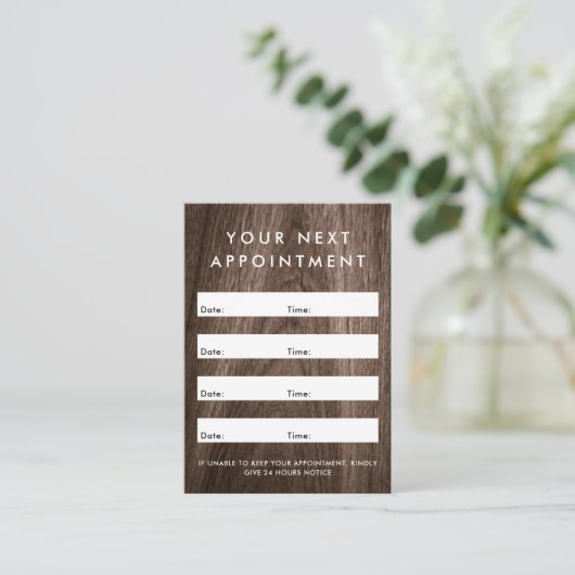 Aangepaste verticale logo van gekleurde bruinhoutk afsprakenkaartje (Staand voorkant)