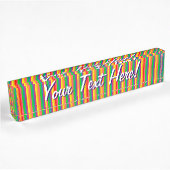 Aangepaste verticale multikleurenstrips naambordje