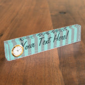 Aangepaste verticale strepen voor Turquoise aanpas Naambordje (Zijkant)