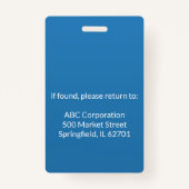 Aangepaste verticale werknemer foto-ID badge | Pro (Achterkant)