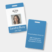 Aangepaste verticale werknemersbadge met foto | Pr Badge (Voor- en achterkant)