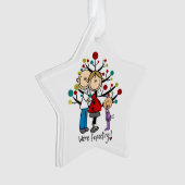 Aangepaste Verwachte Paar en Meisje Acryl Ornament (voorkant)