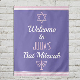 Aangepaste verwelkoming voor Bat Mitzvah Wandkleed