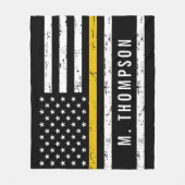 Aangepaste verzender vlag Thin Gold Line Fleece Deken (Voorkant)