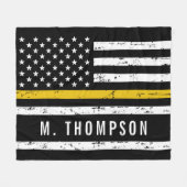 Aangepaste verzender vlag Thin Gold Line Fleece Deken (Voorkant (Horizontaal))