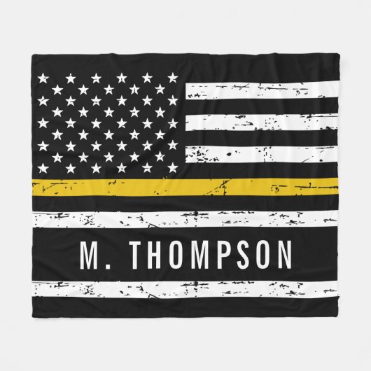Aangepaste verzender vlag Thin Gold Line Fleece Deken (Voorkant (Horizontaal))