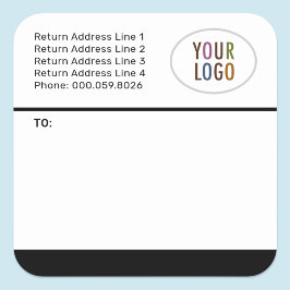 Aangepaste verzendlabels Logo Retouradres Vierkante Sticker