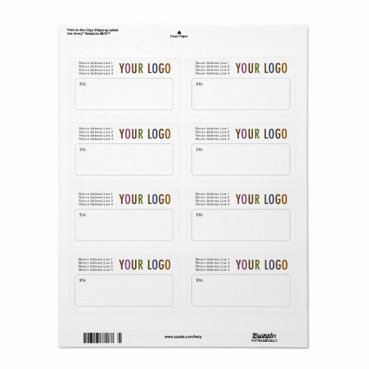 Aangepaste verzendlabels met Logo van bedrijf Etiket (Full Sheet)