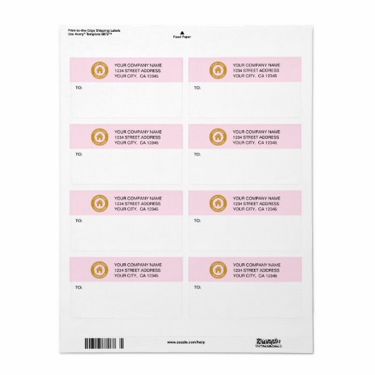 Aangepaste verzendlabels voor zakelijke Logo Etiket (Full Sheet)