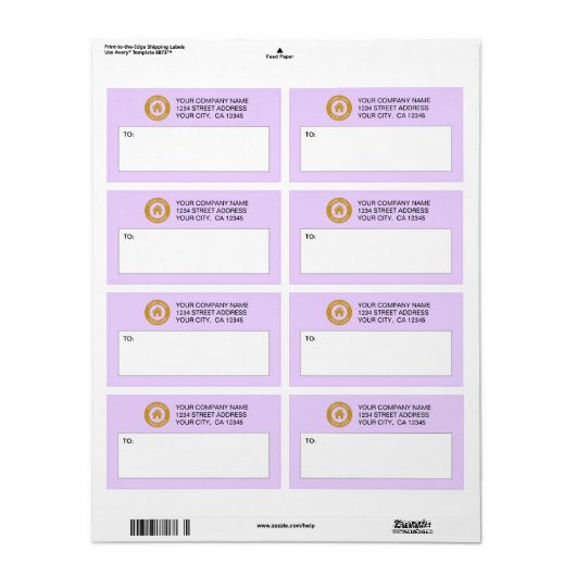 Aangepaste verzendlabels voor zakelijke Logo Etiket (Full Sheet)