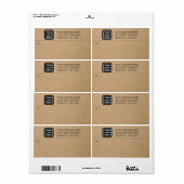 Aangepaste verzendlabels voor zakelijke Logo Etiket (Full Sheet)