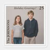 Aangepaste Verzendstijl Foto Vakantie Vierkante Sticker (Voorkant)