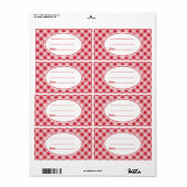 Aangepaste Vet Rode Keuken Labels (Full Sheet)