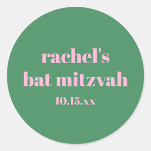 Aangepaste Vet Roze Groen Schattig Moderne Bat Mi Ronde Sticker