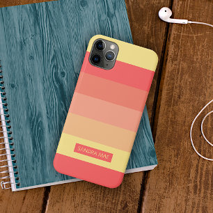 Aangepaste Vet Zomer Geel Oranje Rood Koraal Strep iPhone 16 Pro Max Hoesje