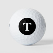 Aangepaste vet zwart effen modern monogram golfballen (Voorkant)