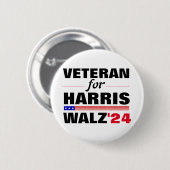 Aangepaste veteranen voor Harris Waltz 2024 verkie Ronde Button 5,7 Cm (Voorkant /achterkant)
