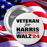 Aangepaste veteranen voor Harris Waltz 2024 verkie Ronde Button 5,7 Cm<br><div class="desc">Aangepaste veteranen voor Harris Waltz 2024 verkiezing</div>