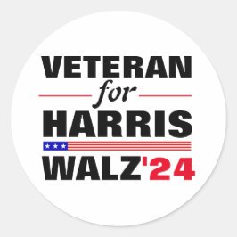 Aangepaste veteranen voor Harris Waltz 2024 verkie Ronde Sticker