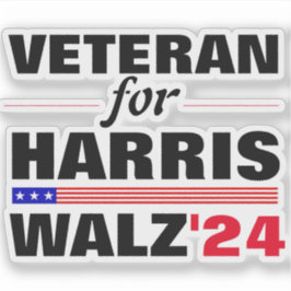 Aangepaste veteranen voor Harris Waltz 2024 verkie Sticker