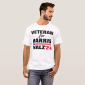 Aangepaste veteranen voor Harris Waltz 2024 verkie T-shirt (Voorkant volledig)