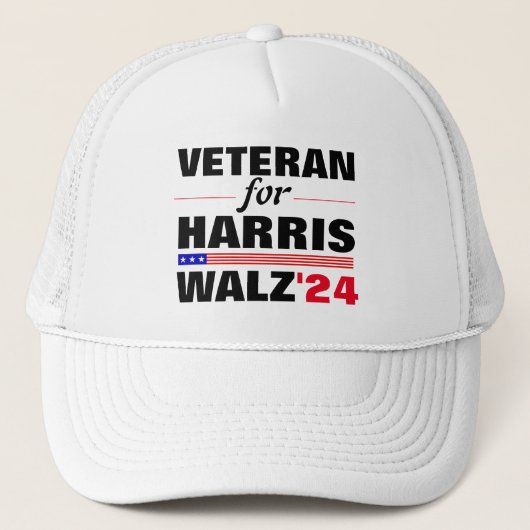 Aangepaste veteranen voor Harris Waltz 2024 verkie Trucker Pet (Voorkant)