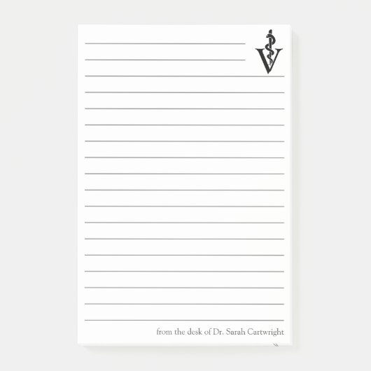 Aangepaste Veterinaire Kantoor Dierenarts Caduceus Post-it® Notes (Voorkant)