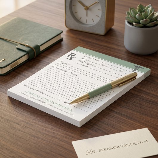 Aangepaste veterinaire receptenblok DVM bewerkbaar Notitieblok