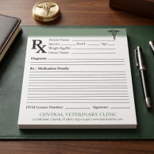 Aangepaste veterinaire receptenblok DVM bewerkbaar