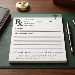 Aangepaste veterinaire receptenblok DVM bewerkbaar Notitieblok