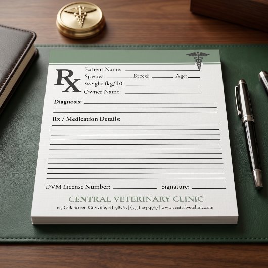Aangepaste veterinaire receptenblok DVM bewerkbaar Notitieblok