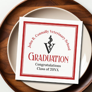 Aangepaste Veterinaire School Red Graduation Party Servet