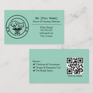 Aangepaste veterinaire visitekaart Dierenarts Visitekaartje