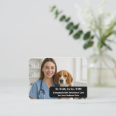 Aangepaste veterinaire visitekaartje met foto (Staand voorkant)