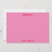 Aangepaste vetgedrukte typografie Roze Rode Bruids Bedankkaart (Voorkant)