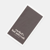 Aangepaste Vette Typografie Moderne Bruine Bat Mit Servet (Hoek)