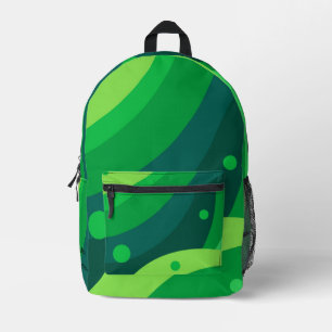 Aangepaste Vibrant Groen Kleurrijk Patroon Estheti Bedrukte Rugzak